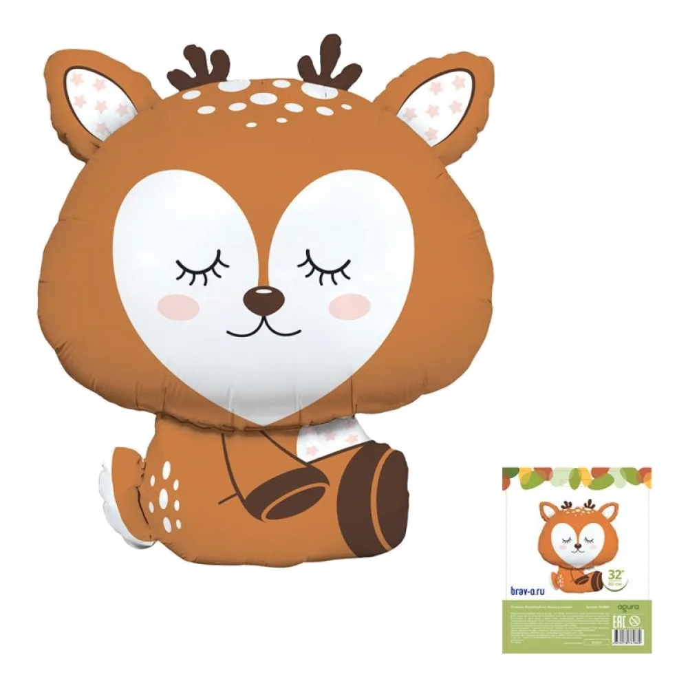 Шар: Шар (32"/81 см) Фигура, Олененок, Волшебный лес