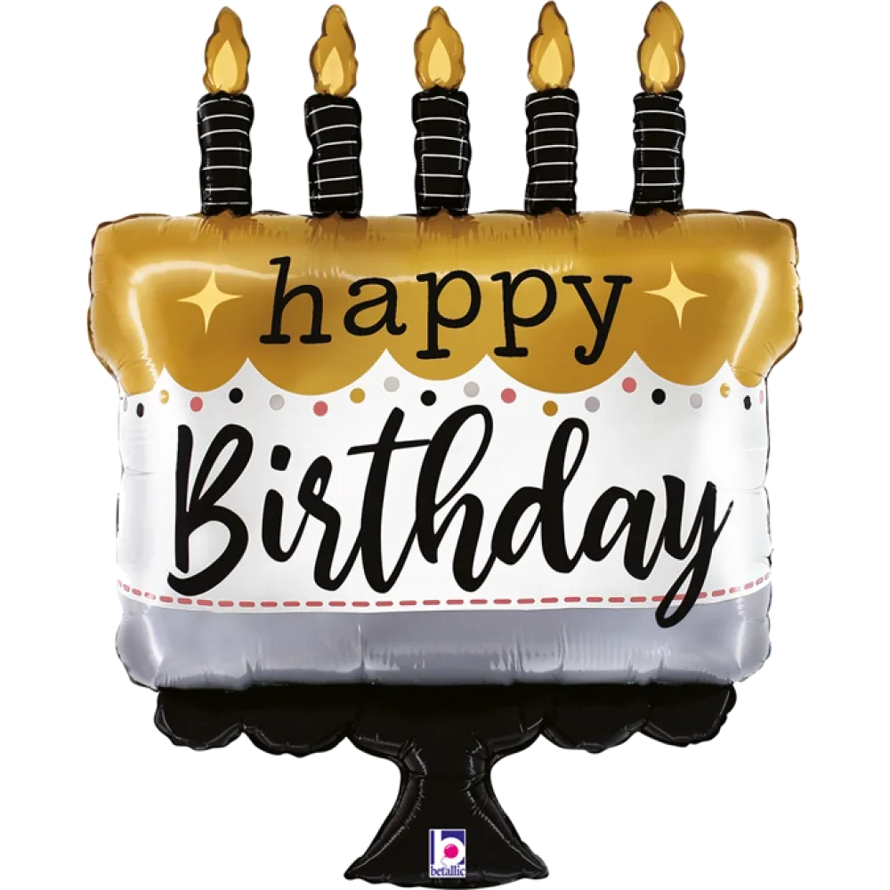 Шар (28''/71 см) Фигура, Торт на День Рождения, Сатин