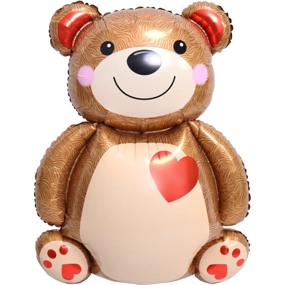 Шар: Шар (33''/84 см) Фигура, Мишка с сердцем, 1 шт. 2.1П