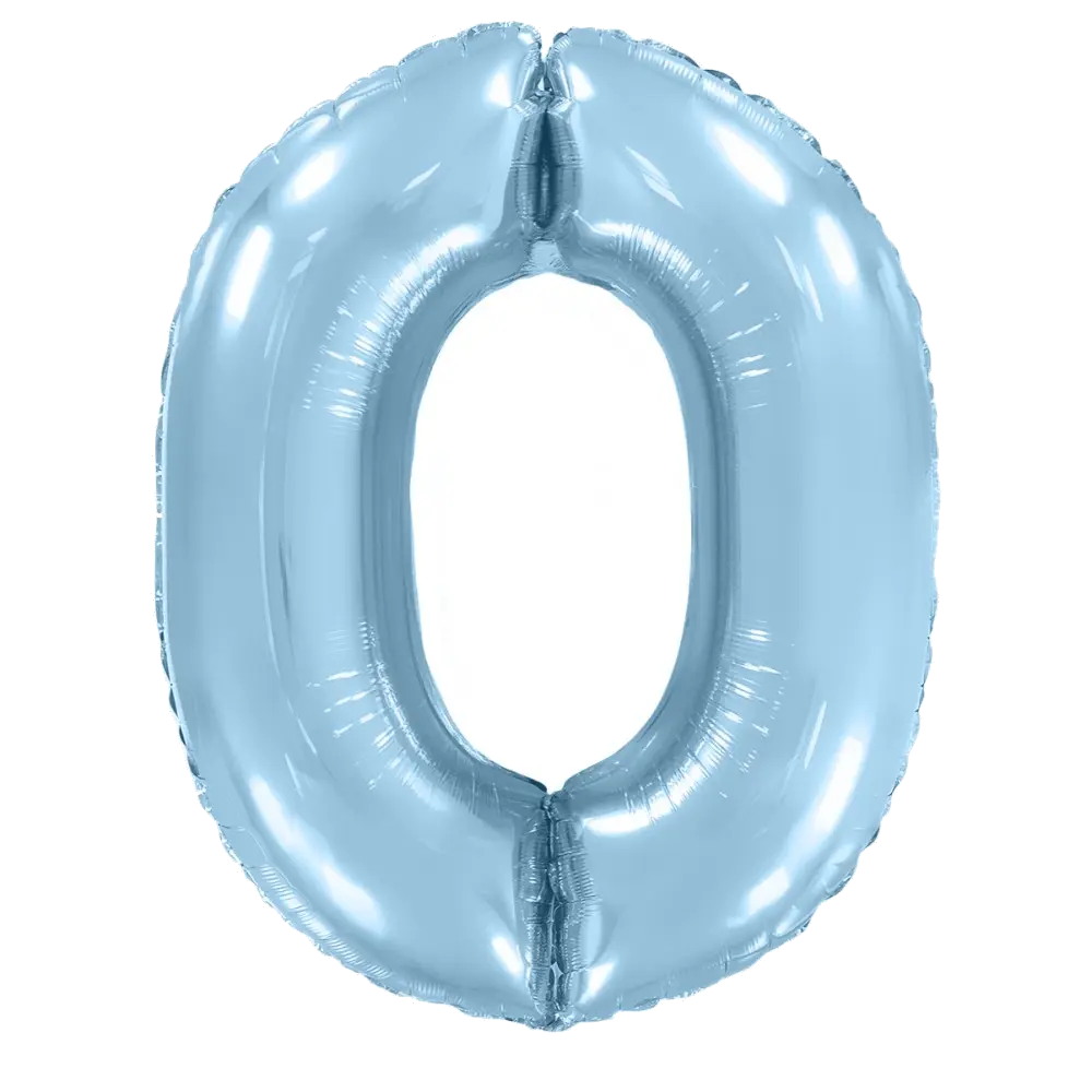 Шар Шар И (40''/102 см) Цифра, 0, Голубой, Макарунс, Цифра, 40"/102 см, макарунс