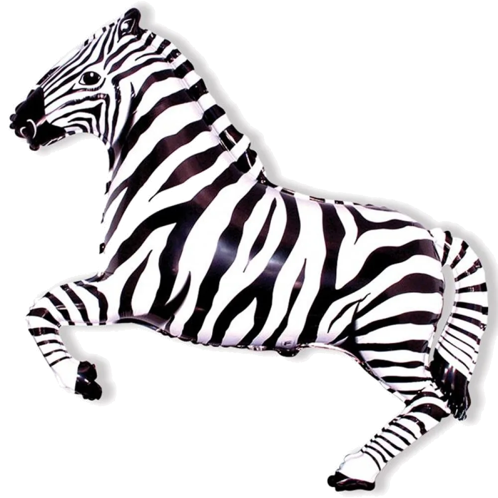 Шар: Шар (42''/107 см) Фигура, Зебра, Черный, 1 шт. Flexmetal (Испания)1.6П