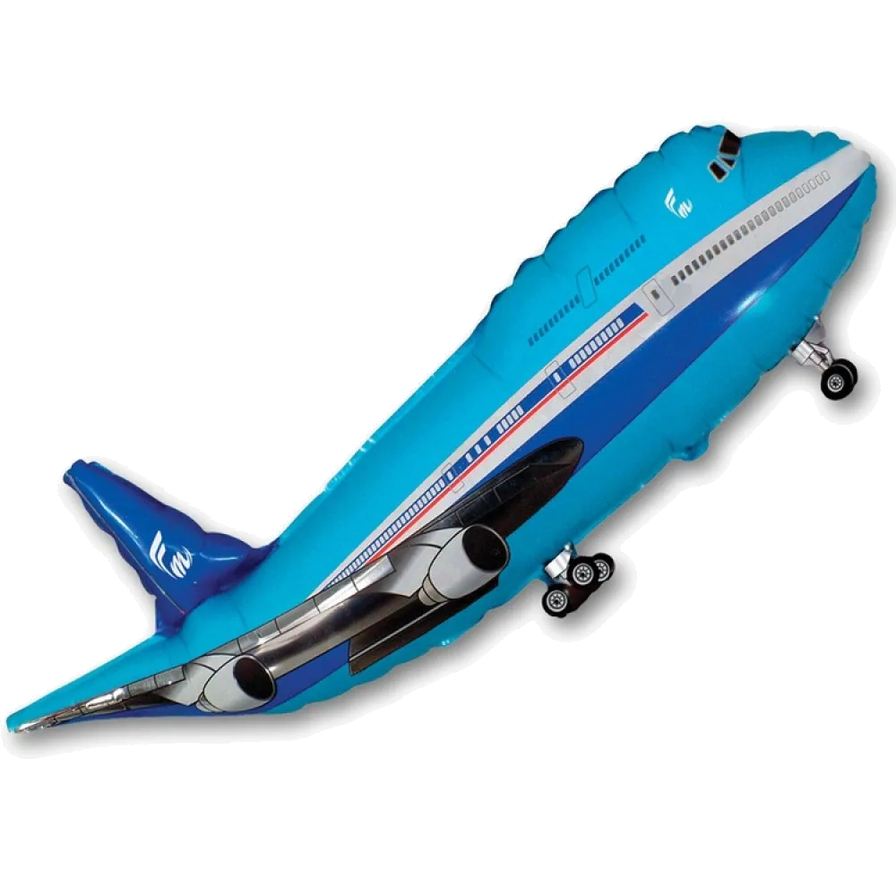 Шар: Шар (39''/99 см) Фигура, Самолет, Пассажирский лайнер, Синий