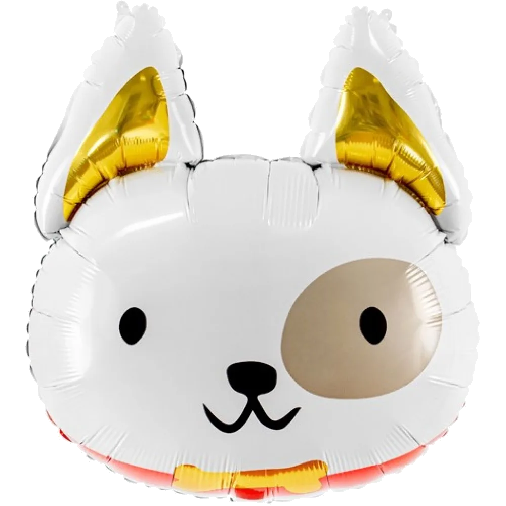 Шар: Шар (23''/58 см) Фигура Голова, Милый Щенок, собака Белый, 1шт.