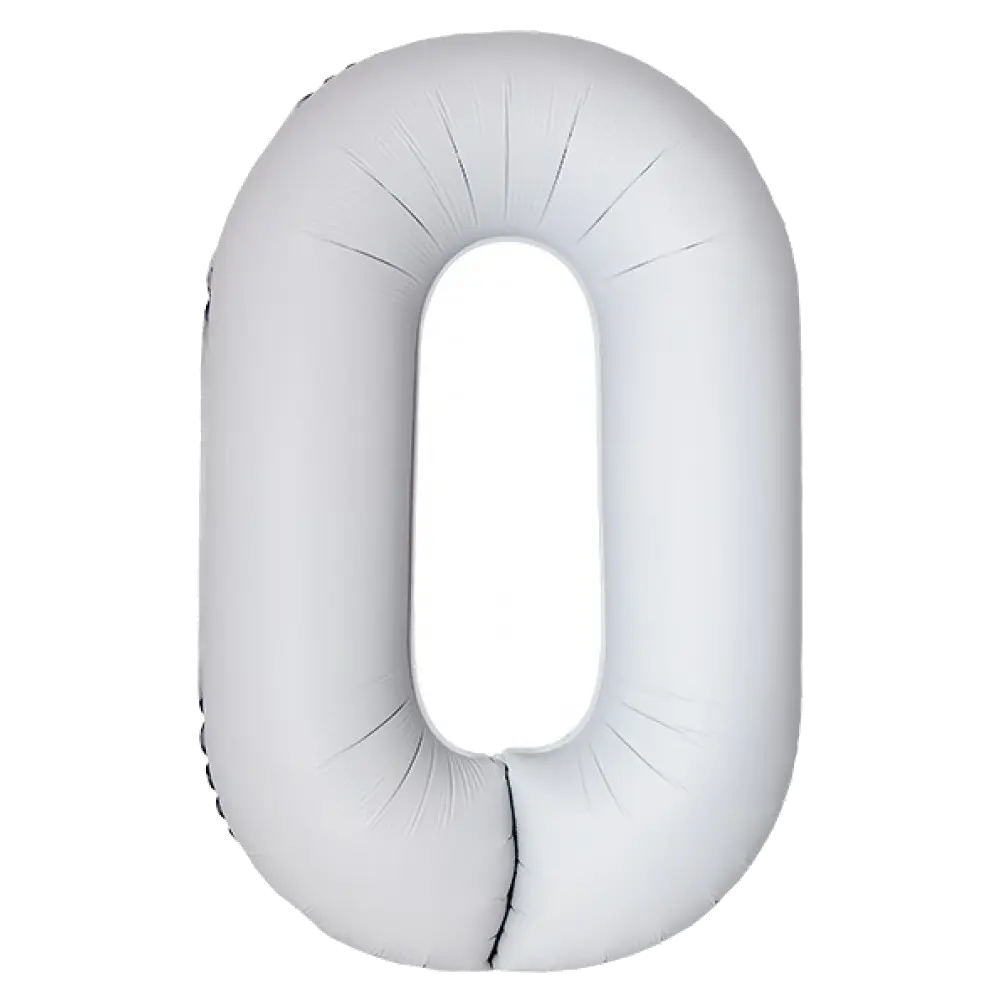 Шар Шар И (40''/102 см) Цифра, 0 Slim, Белый, Матовый, Цифра, 40"/102 см