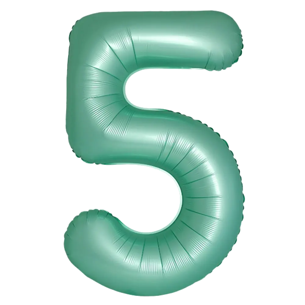 Шар Шар И (40''/102 см) Цифра, 5 Slim, Тиффани, Сатин, Цифра, 40"/102 см