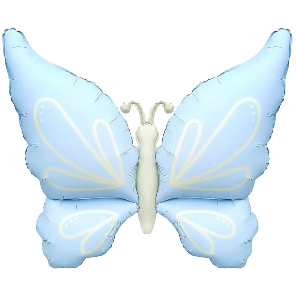 Шар: Шар (37''/94 см) Фигура, Нежная бабочка, Голубой, Сатин