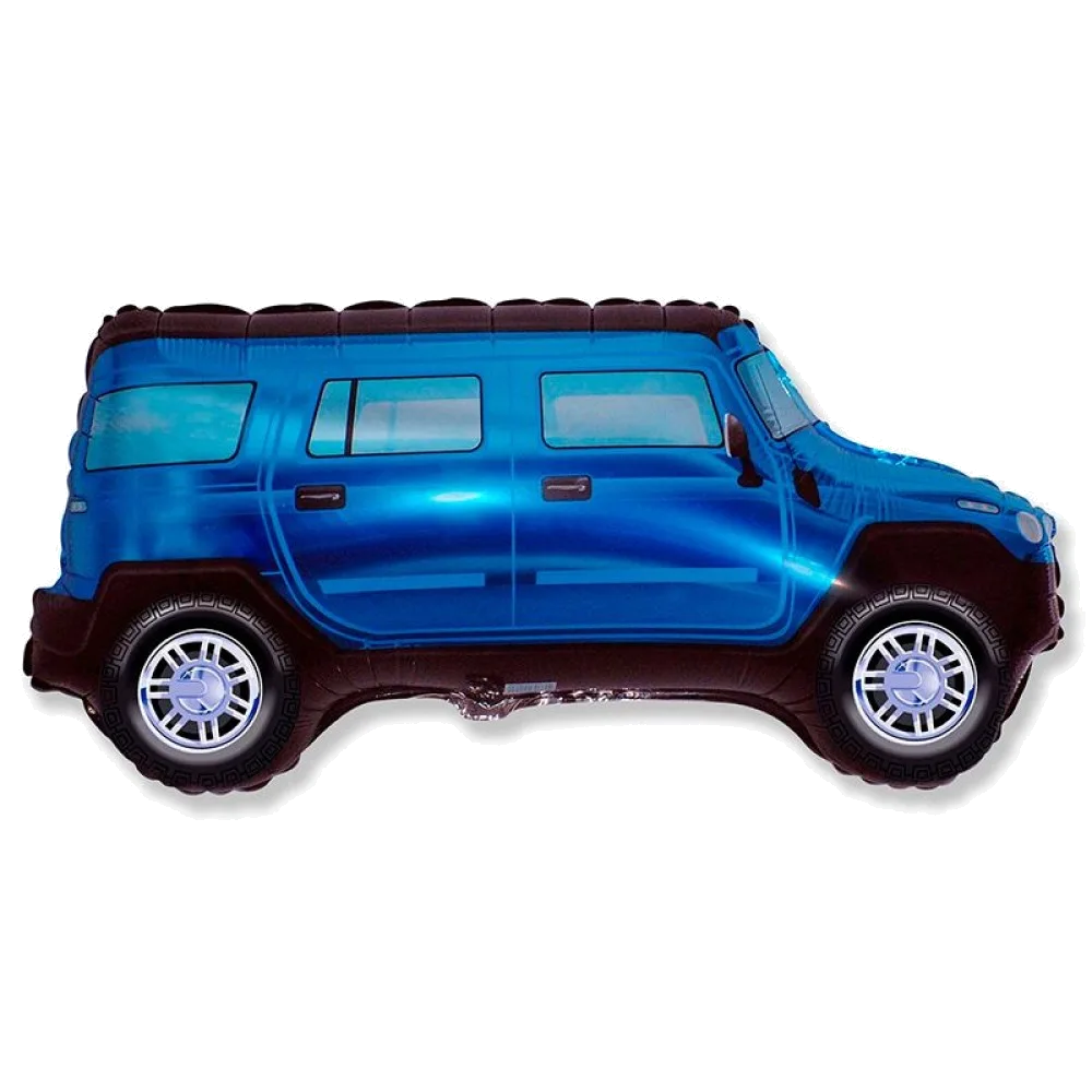 Шар: Шар (33''/84 см) Фигура, Внедорожник Джип, Синий, 1 шт. Flexmetal (Испания)2.4 П