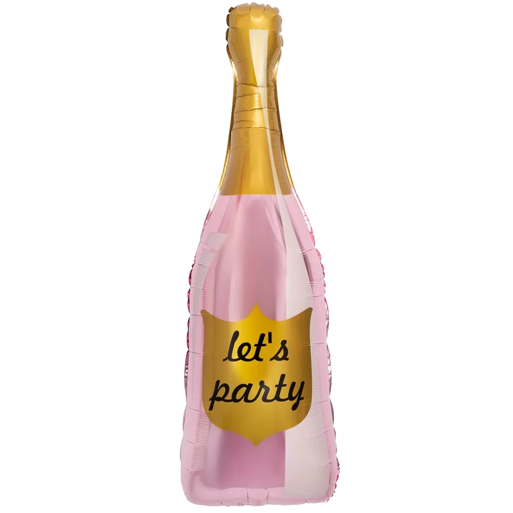 Шар: Шар (40''/102 см) Фигура, Бутылка Шампанское, Let`s Party, Розовый