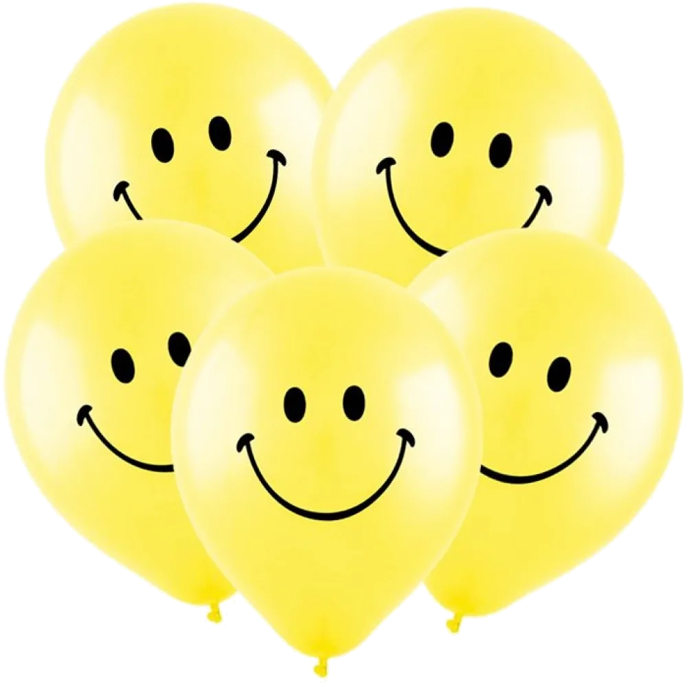 Шар: Шар (12"/30 см) Смайлик, Желтый Пастель 2 ст., 1 шт. Decobal (Вьетнам)