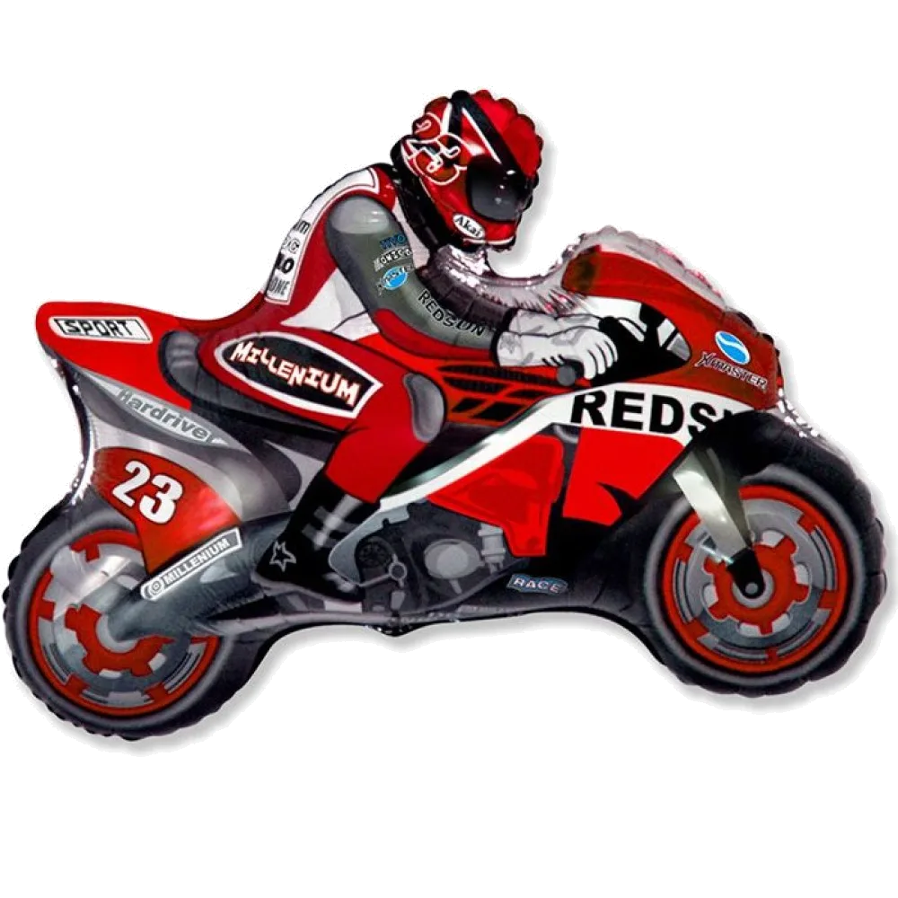 Шар: Шар (31''/79 см) Фигура, Мотоцикл, Красный