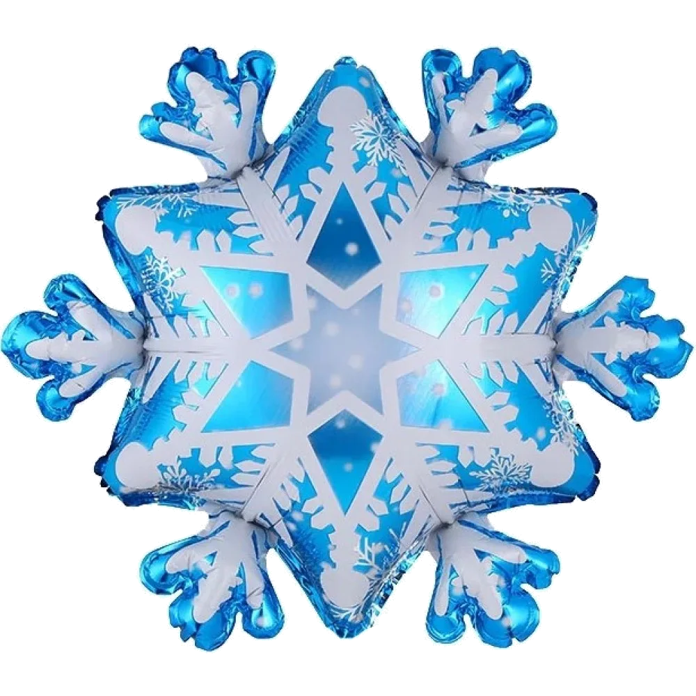 Шар: Шар (28''/71 см) Фигура, Снежинка, Голубой/Белый