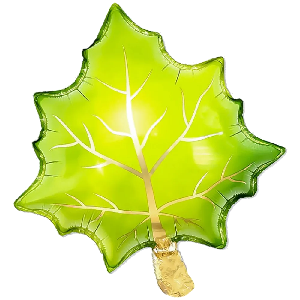 Шар: Шар (24''/61 см) Фигура, Кленовый лист, Зеленый