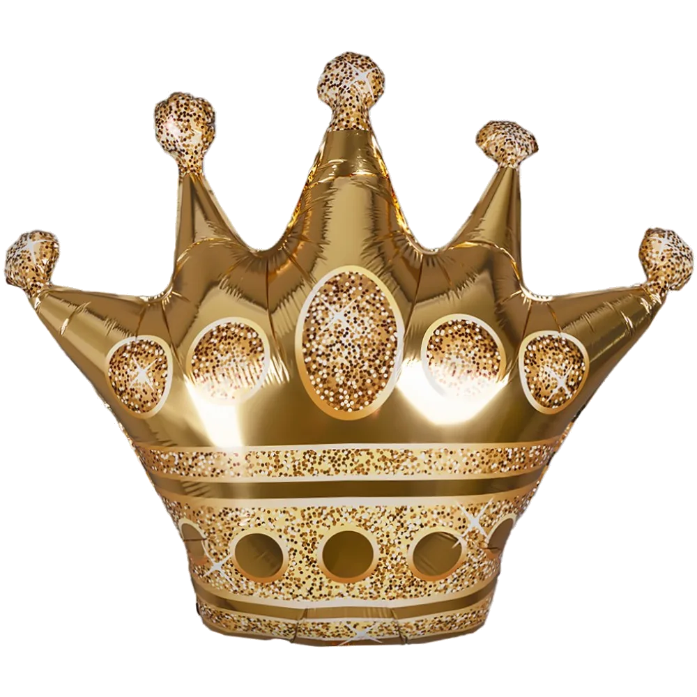 Шар: Шар (34''/86 см) Фигура, Корона, Золото, 1 шт. в уп. 3П