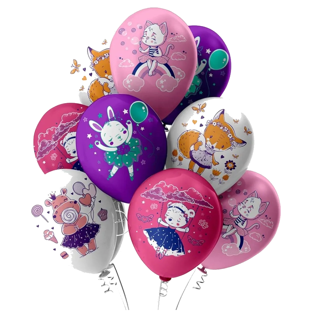 Шар: Шар (12''/30 см) Шарики для девочки! 5 дизайнов, 1 шт. BK (Тайланд) *