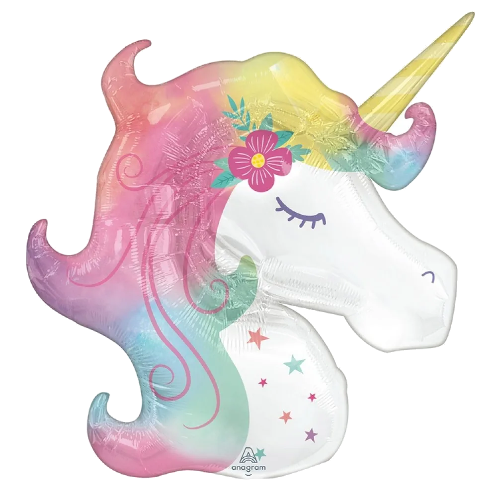 Шар: Шар (33"/83 см) Фигура, Единорог Спящий голова, 1 шт. Anagram (США)3П