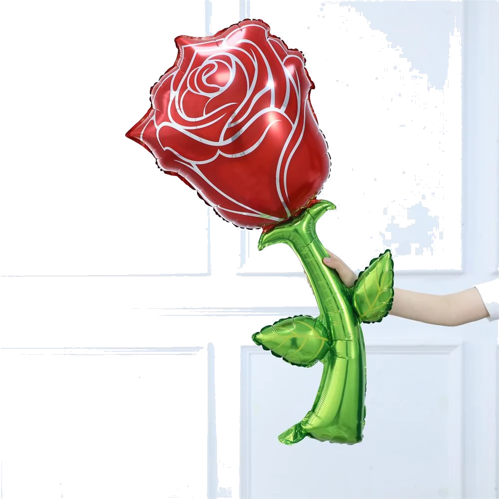 Шар: Шар (36''/91 см) Фигура Цветок Роза, Красный, 1 шт.