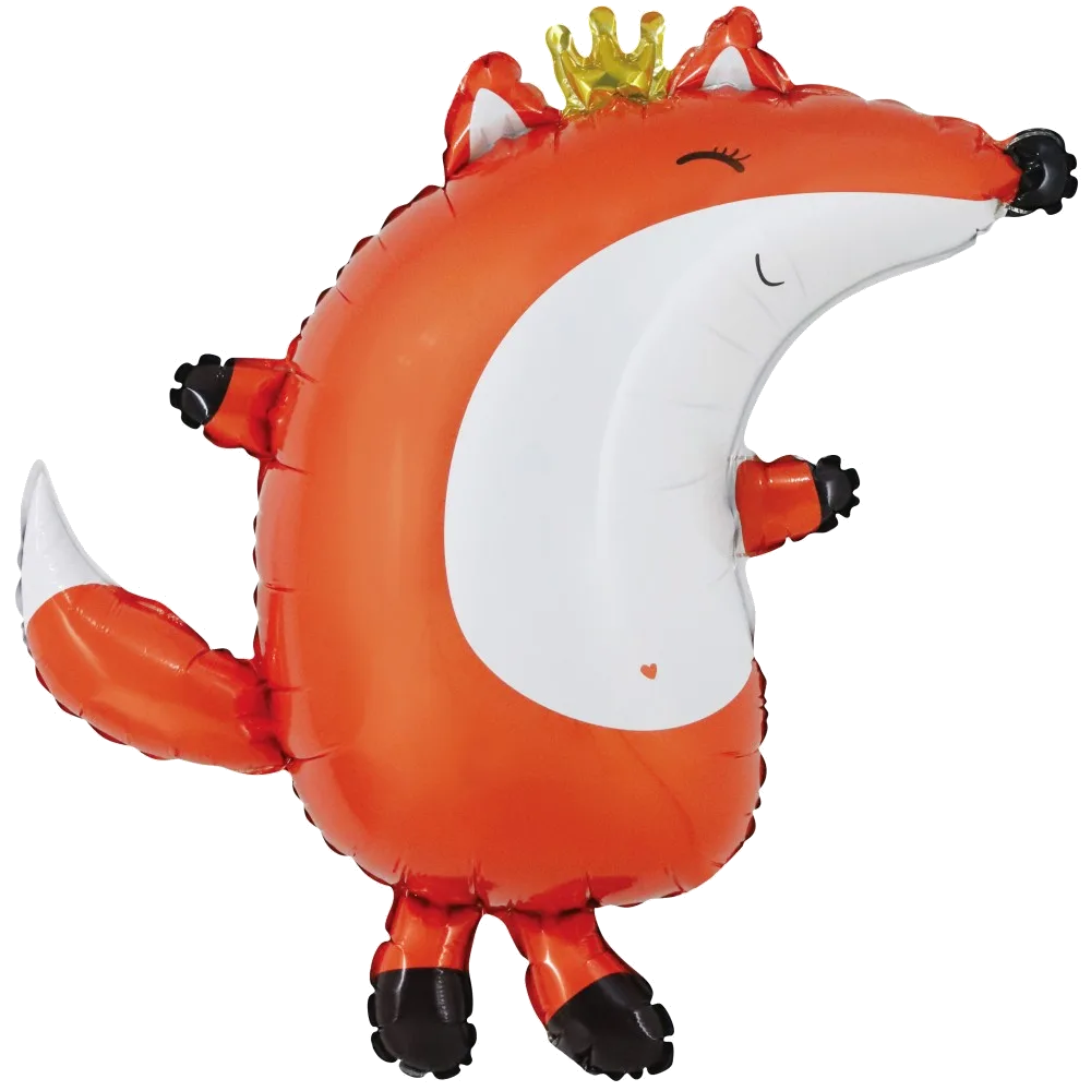 Шар: Шар (31''/79 см) Фигура, Лиса в короне, Сатин, 1 шт. в уп.