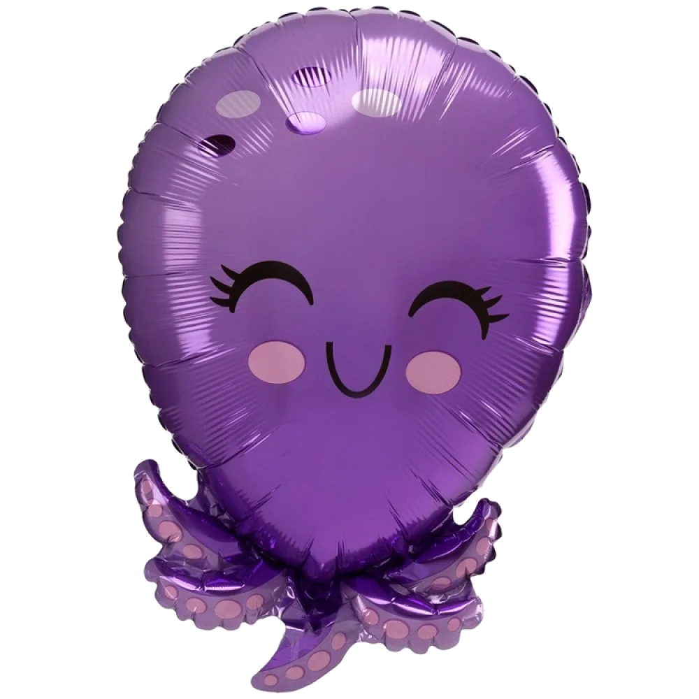 Шар: Шар (21"/53 см) Фигура, Осьминог фиолетовый, 1 шт. Anagram (США)