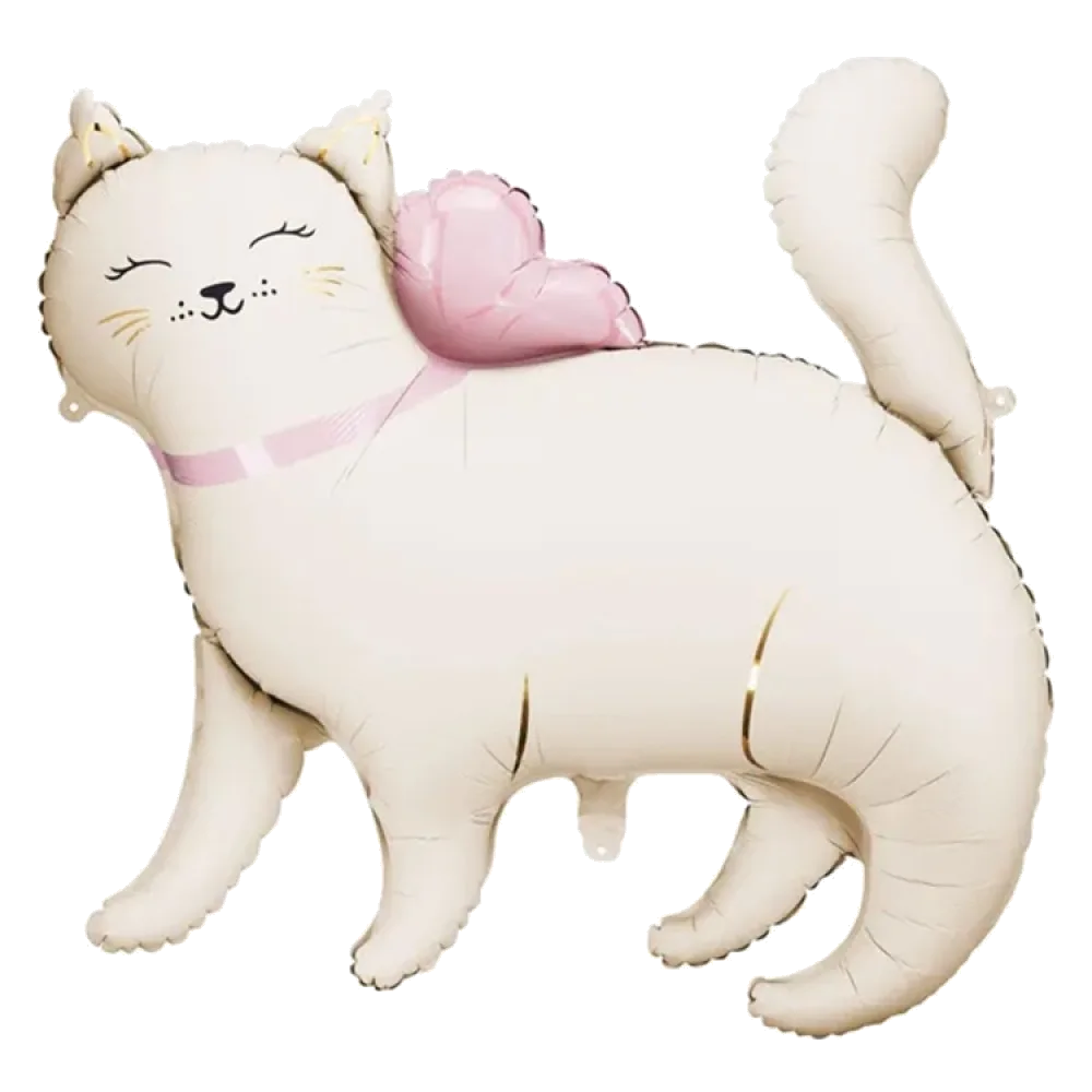 Шар: Шар (30"/77 см X 33"/83 см) Фигура Кошка белая