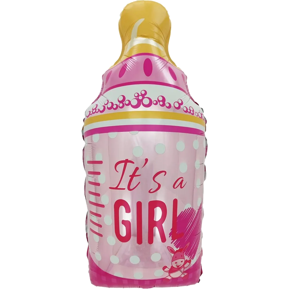 Шар: Шар (30"/76 см) Фигура Бутылочка для малышки, Розовый, 1шт.