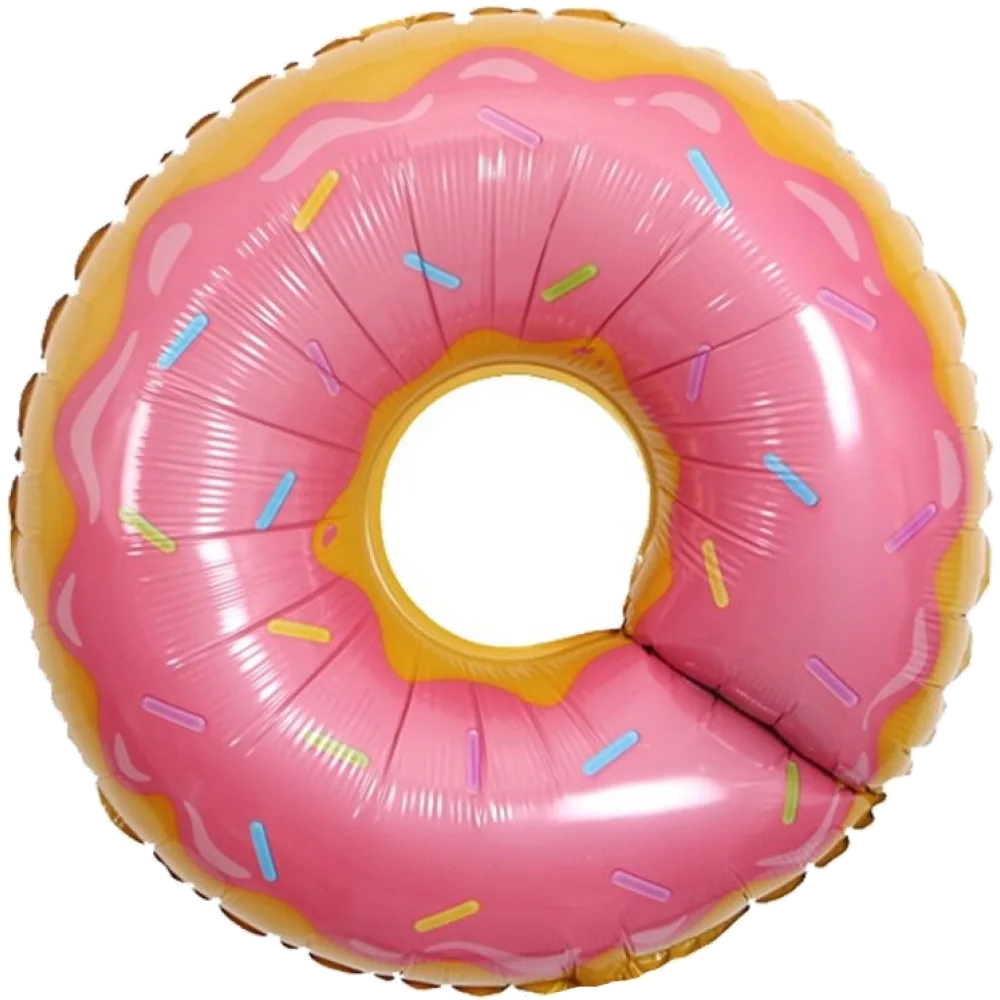 Шар: Шар (29"/74 см) Фигура Пончик, Розовый, 1 шт.