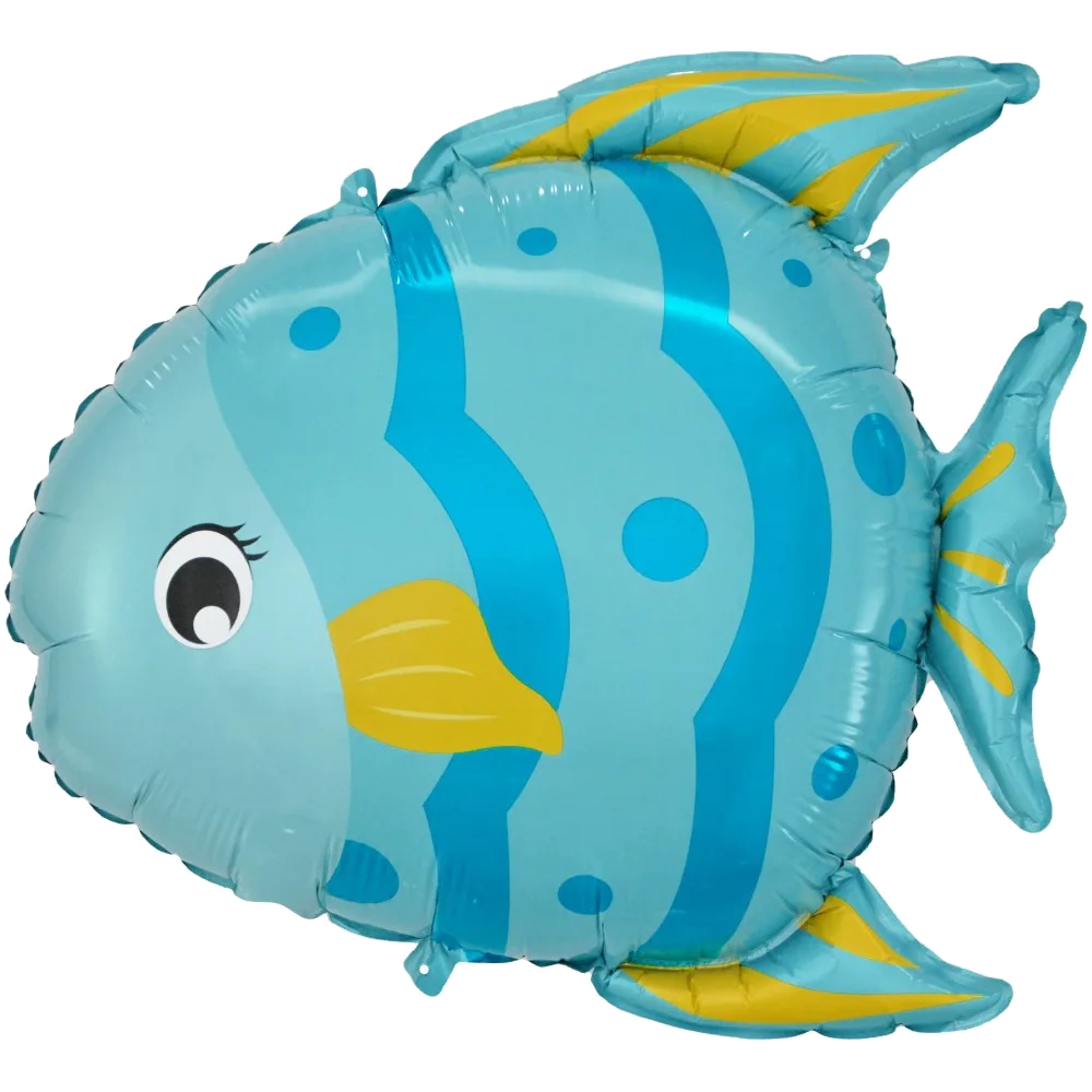 Шар: Шар (24''/61 см) Фигура, Маленькая рыбка, Голубой, 1 шт.