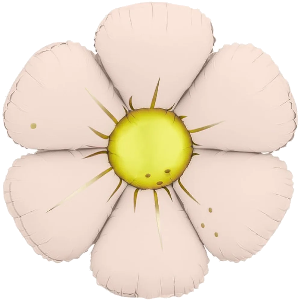 Шар: Шар (25''/64 см) Цветок, Ромашка (надув воздухом), Светло-розовый, Сатин