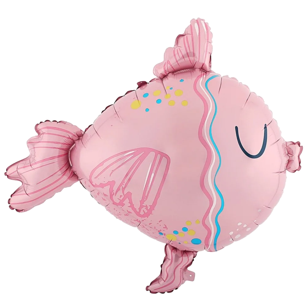 Шар: Шар (30''/76 см) Фигура Рыба розовая, 1 шт. в уп.