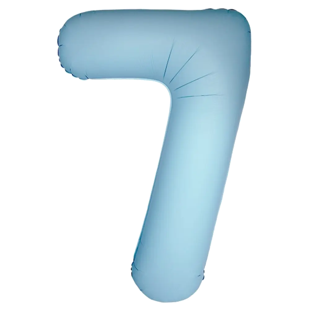 Шар Шар И (40''/102 см) Цифра, 7 Slim, Светло-голубой, Матовый, Цифра, 40"/102 см