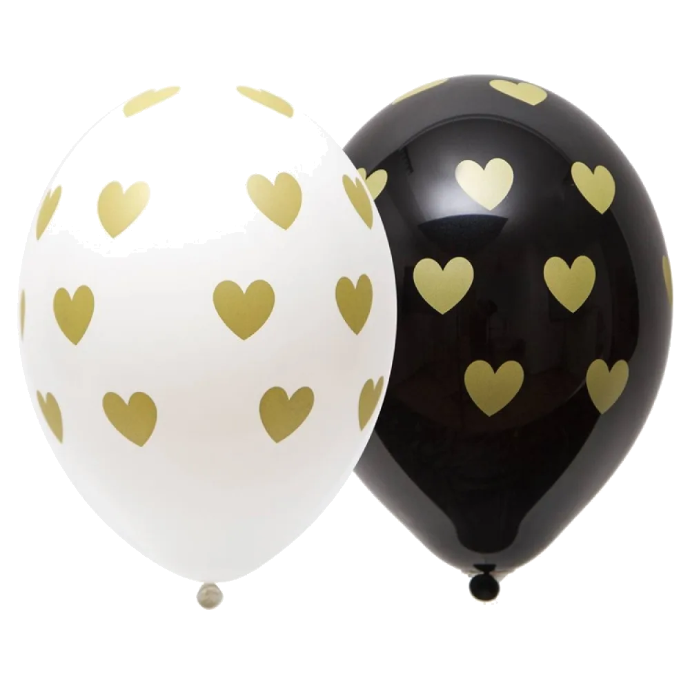 Шар: Шар (14"/36 см) Сердца золотые, 1 шт. Belbal (Бельгия)