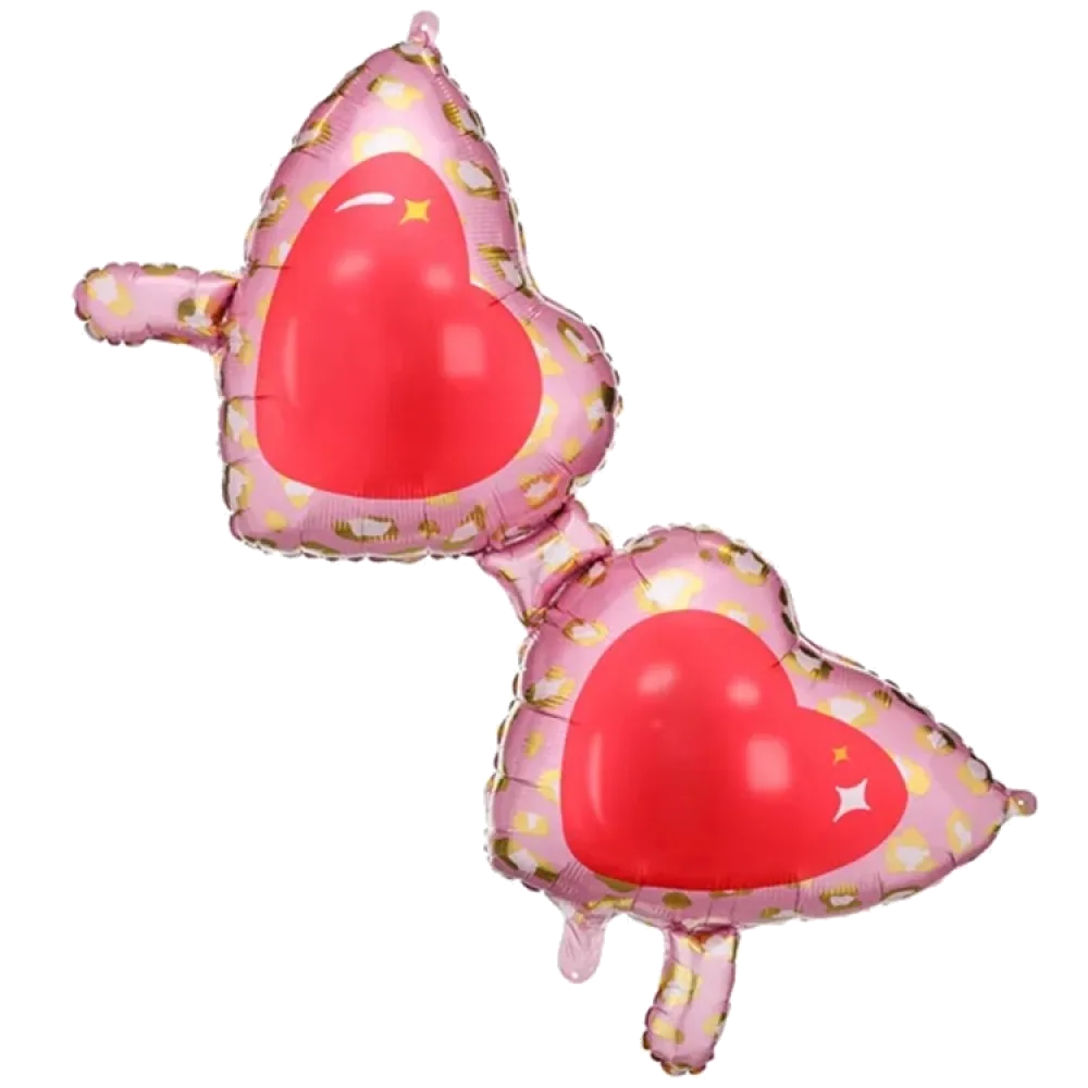 Шар: Шар (38"/97 см) Фигура Очки сердечки, 1 шт. в уп. PartyDeco