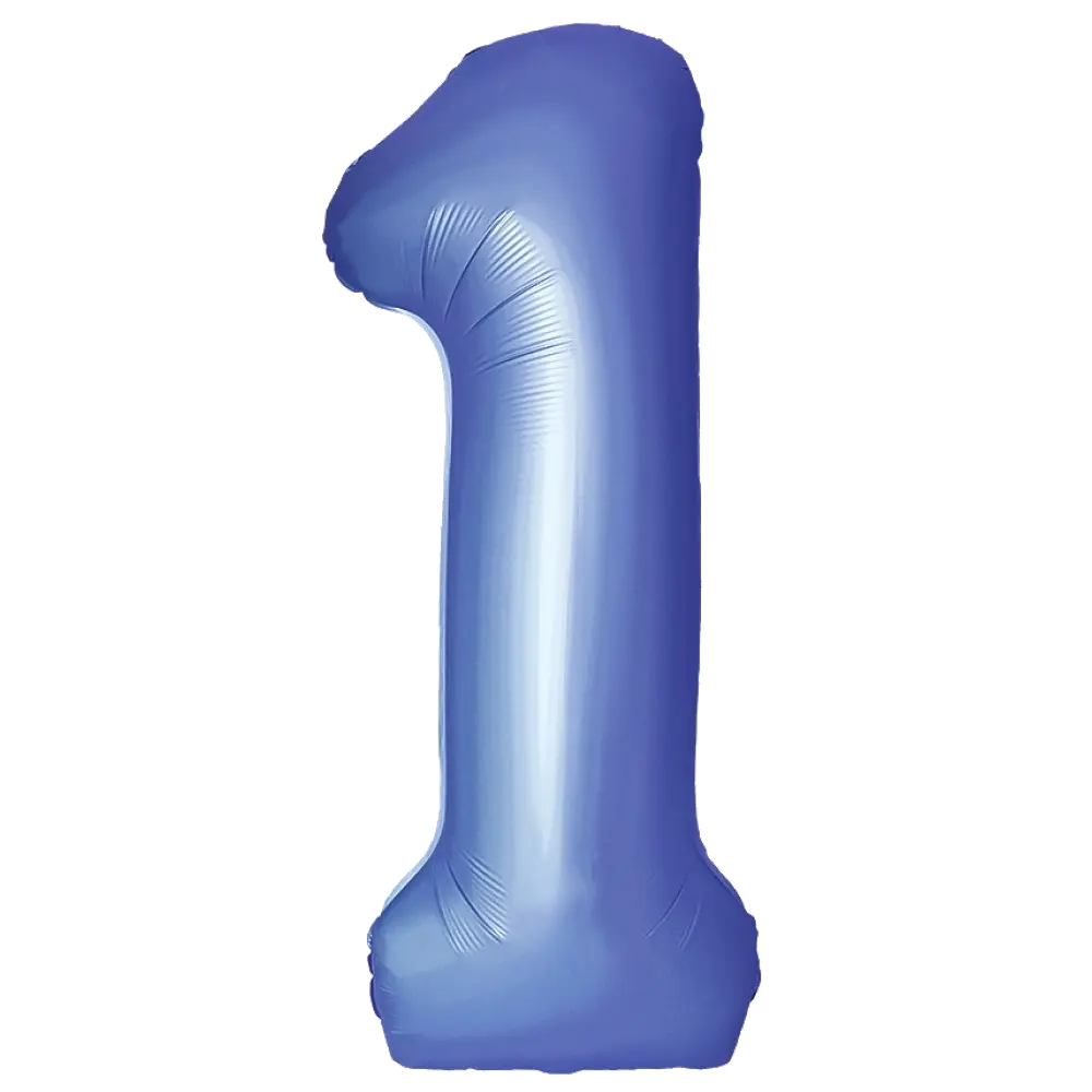 Шар Шар И (40''/102 см) Цифра, 1 Slim, Синий хром, Сатин, Цифра, 40"/102 см, хром