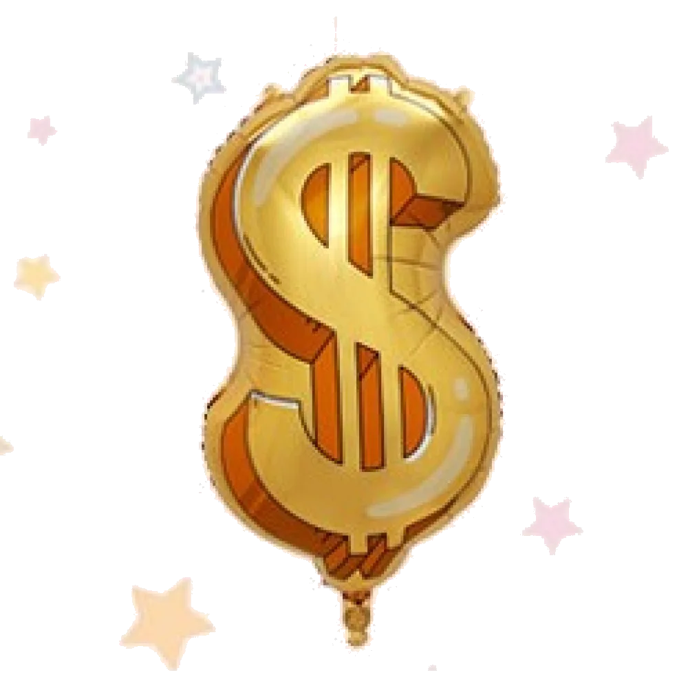 Шар: Шар (31"/81 см) Фигура, Доллар, 1 шт.2.2П