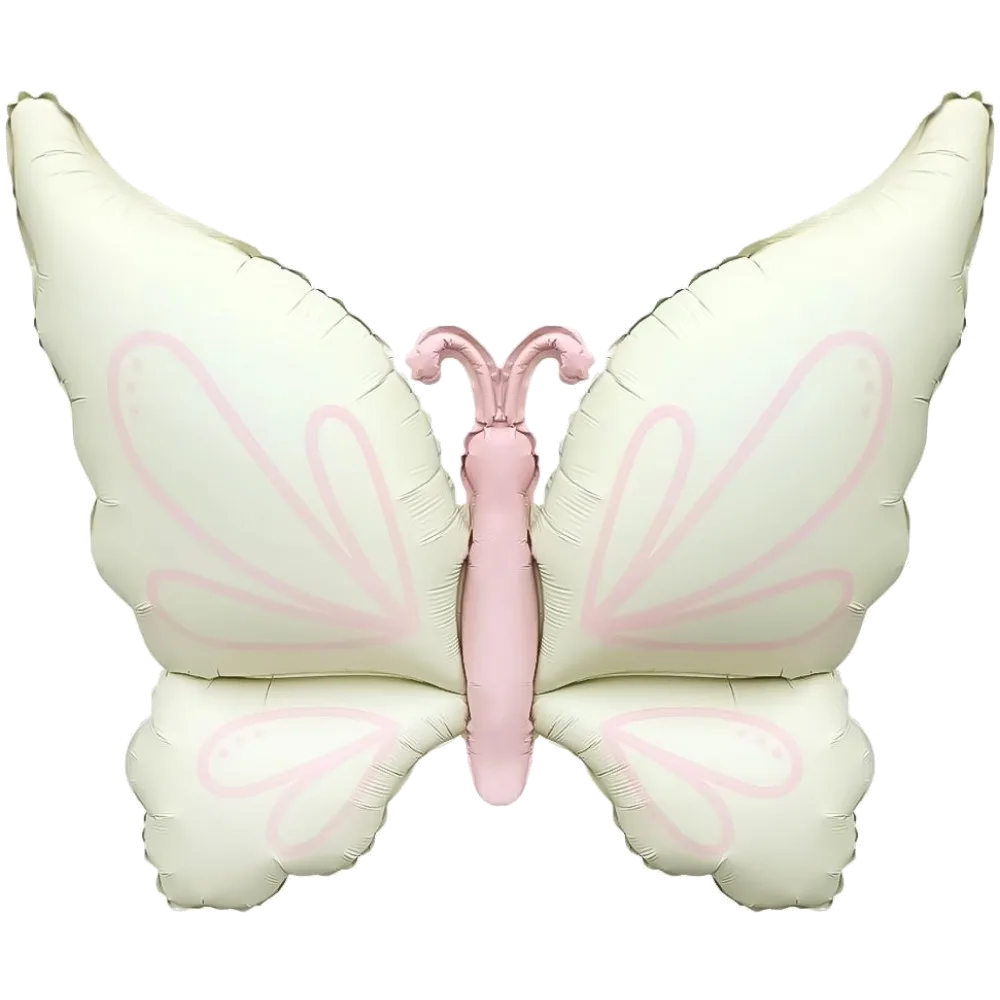 Шар: Шар (37''/94 см) Фигура, Нежная бабочка, Кремовый, Сатин