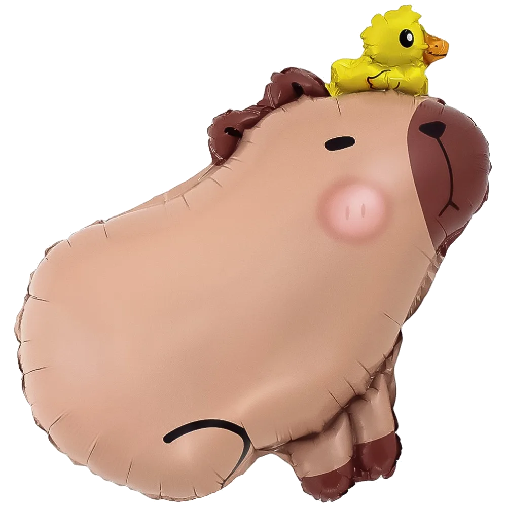 Шар: Шар (26''/66 см) Фигура, Капибара с утенком