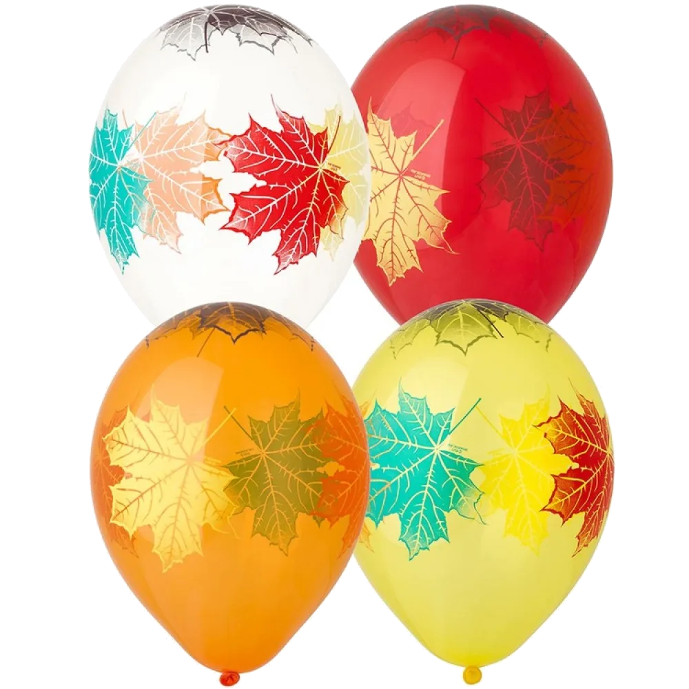 Шар: Шар (14"/36 см) Лист Клен, 1 Сентября, кристалл, 1 шт. Belbal (Бельгия)