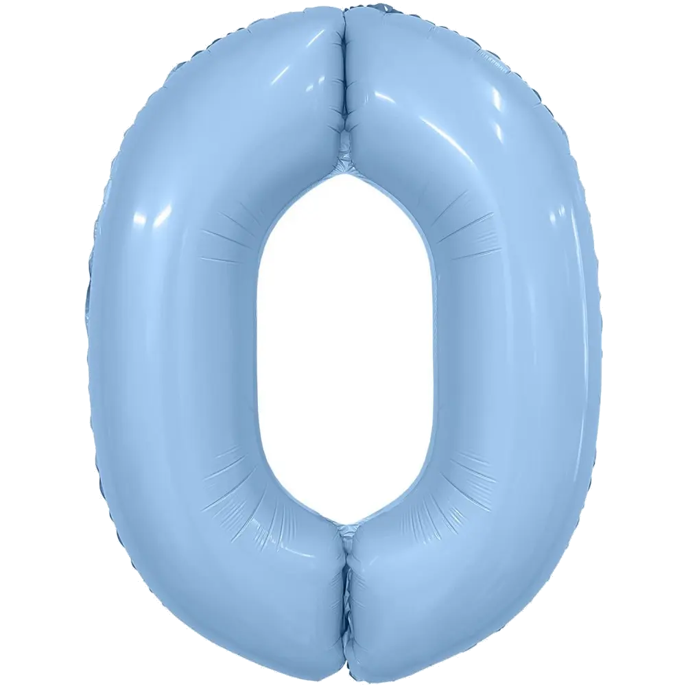 Шар Шар (40''/102 см) Цифра, 0 Slim, Небесный, Цифра, 40"/102 см