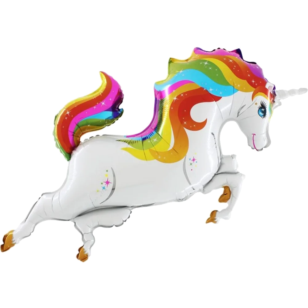 Шар: Шар (48''/122 см) Фигура, Радужный единорог, 1 шт. Grabo (Италия)