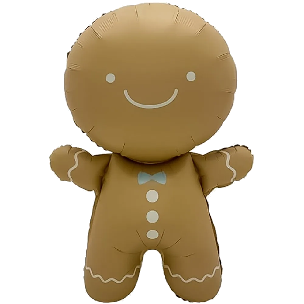 Шар: Шар (32''/81 см) Фигура, Пряничный человечек, Сатин