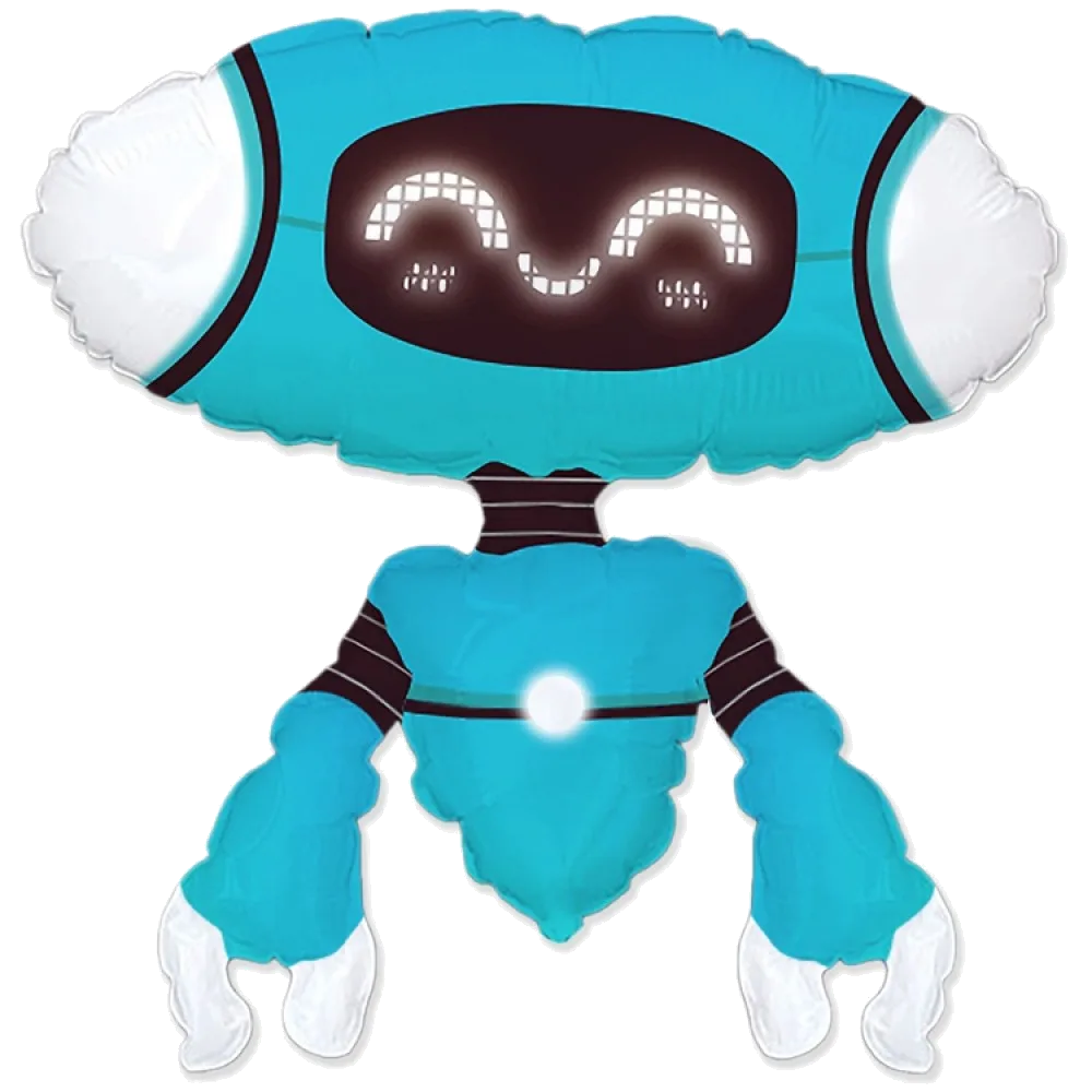 Шар: Шар (27''/69 см) Фигура, Робот, Синий, 1 шт. Flexmetal (Испания)