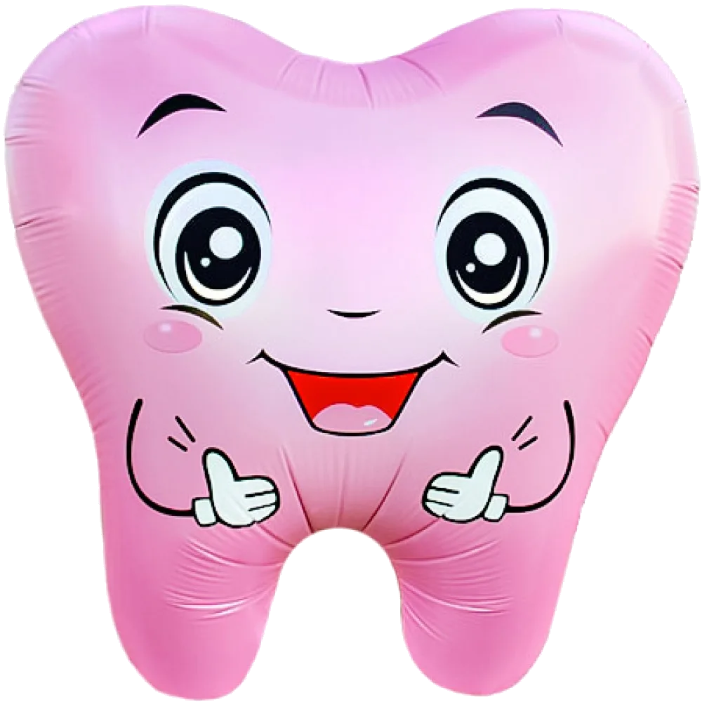 Шар: Шар (21''/53 см) Фигура, Милый Зубик, Розовый