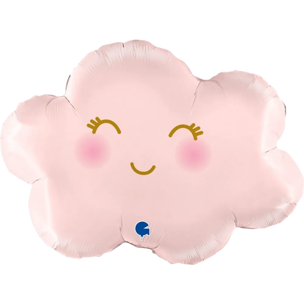 Шар: Шар (24''/61 см) Фигура, Маленькое облако, Розовый, Сатин, 1 шт. в уп. Grabo (Италия)
