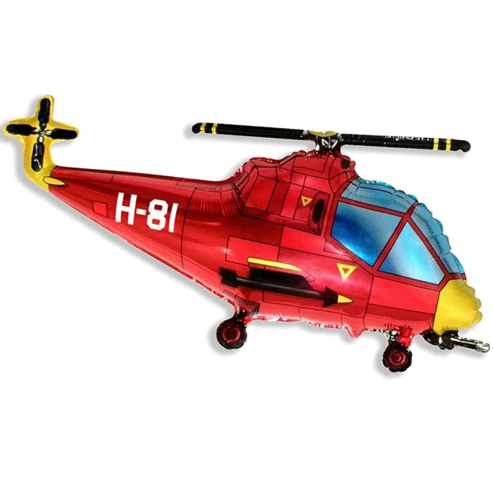 Шар: Шар (38"/96 см) Фигура, Вертолет (красный), 1 шт. Flexmetal (Испания)