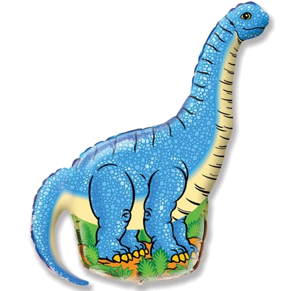 Шар: Шар (43''/109 см) Фигура, Динозавр Диплодок, Синий