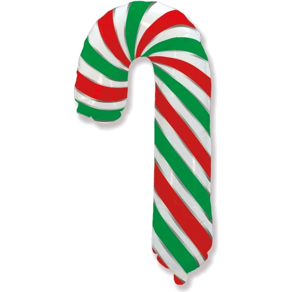 Шар: Шар (39''/99 см) Фигура, Леденец трость, Красный/Зеленый, 1 шт. Flexmetal (Испания)1.9П