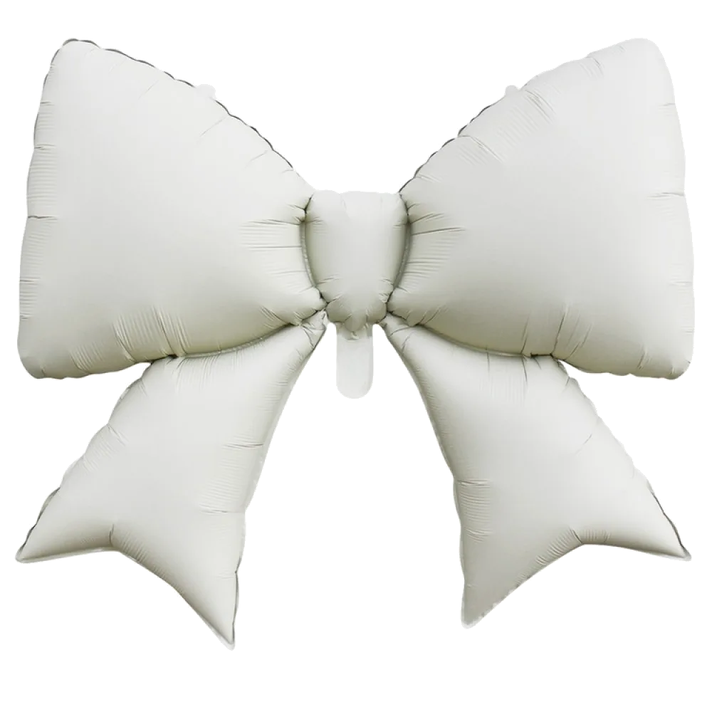 Шар (39"/99 см) Фигура, Бант кремовый сатин