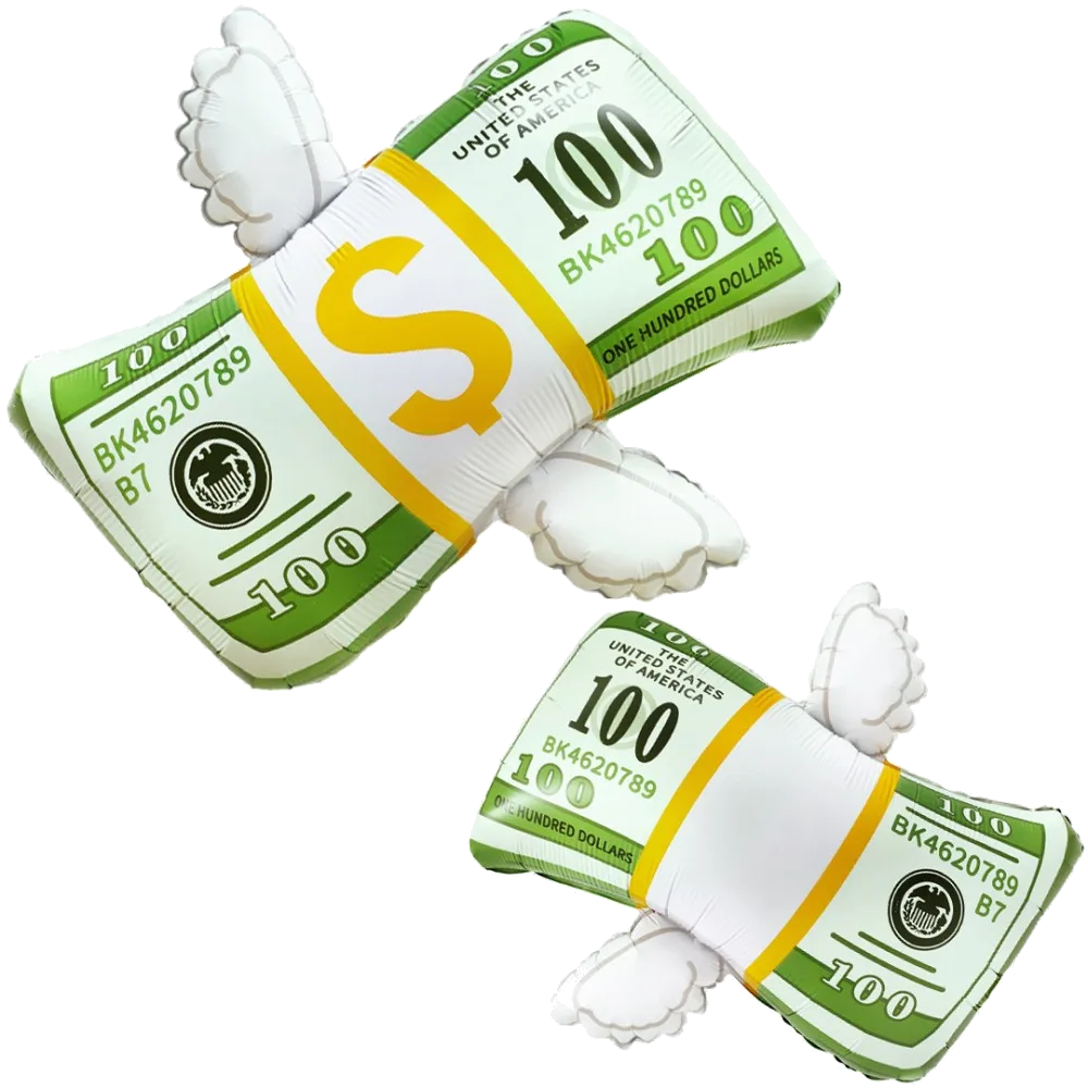 Шар: Шар (29''/74 см) Фигура, Доллары с крыльями