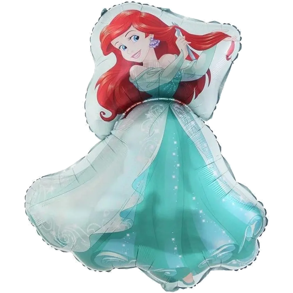 Шар: Шар (35''/89 см) Фигура, Принцесса, Русалочка Ариэль, Нарядное платье, 1 шт.