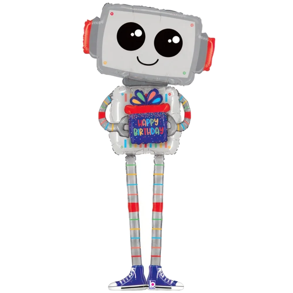 Шар (62"/157 см) Фигура, HAPPY BIRTHDAY Робот