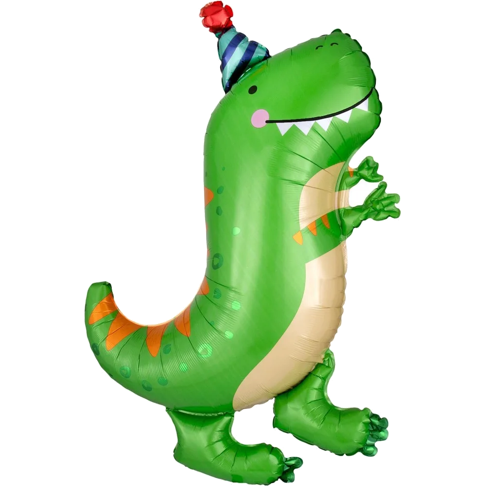 Шар: Шар (29''/74 см) Фигура, Динозавр в колпачке, Зеленый